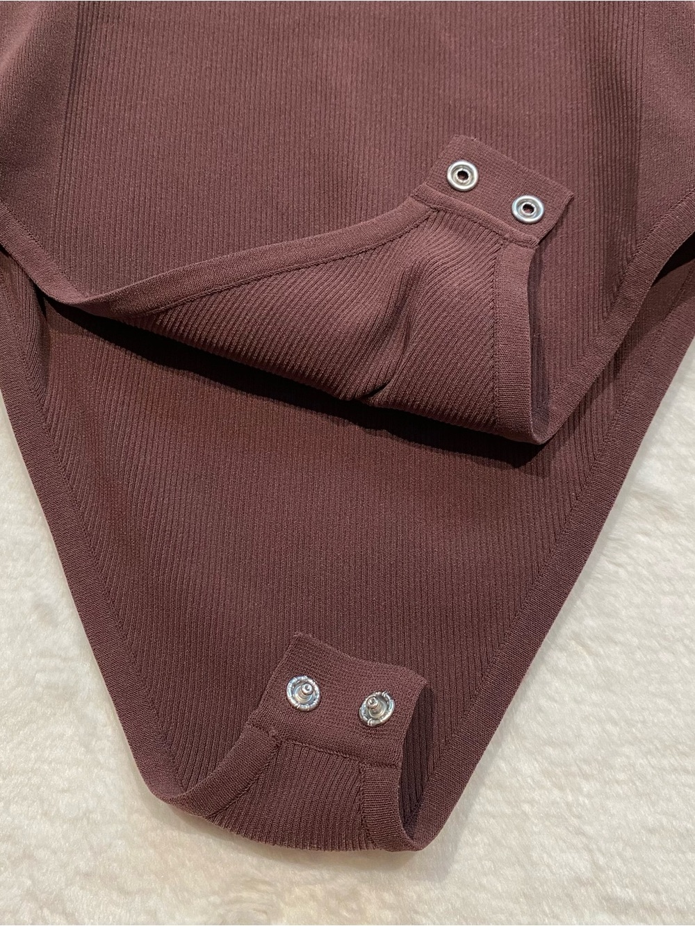 (S) Lululemon Tight-Fit Long-Sleeve Knit Bodysuit Java Brown Small Ribbed Rib - Picture 8 of 15